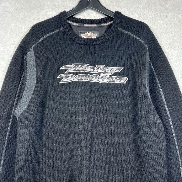 VTG Harley Davidson 2005 Motorcycles Knit Sweater Embroidered Logo Men’s XXL - Picture 2 of 12